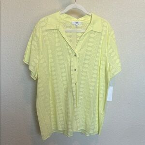 Moa Moa Soft Yellow Patterned Blouse